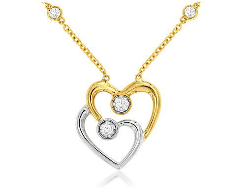 Royal Jewelry Manufacturing Double Heart Pendant