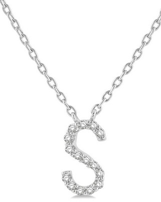 Diamond Initial "S" Pendant