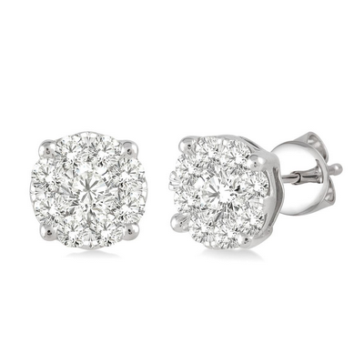 Ashi Diamond Diamond Cluster Stud Earrings