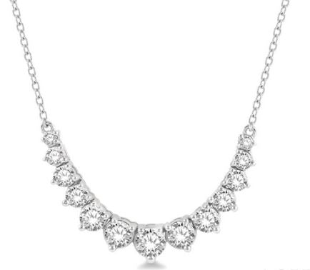 Graduated Diamond Smile Necklace