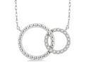 10k Diamond Double Circle Pendant