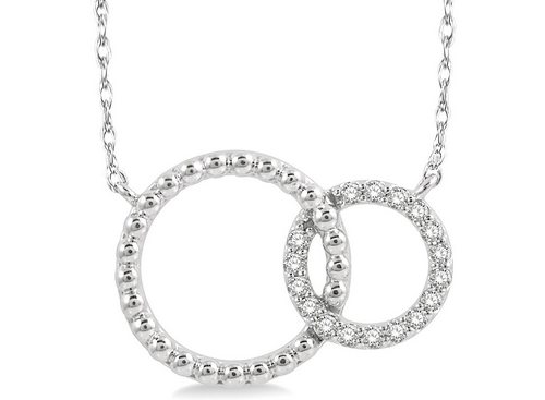 10k Diamond Double Circle Pendant