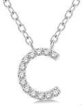 Diamond Initial Letter Pendant - C