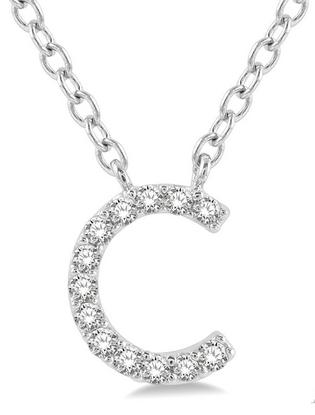 Diamond Initial Letter Pendant - C