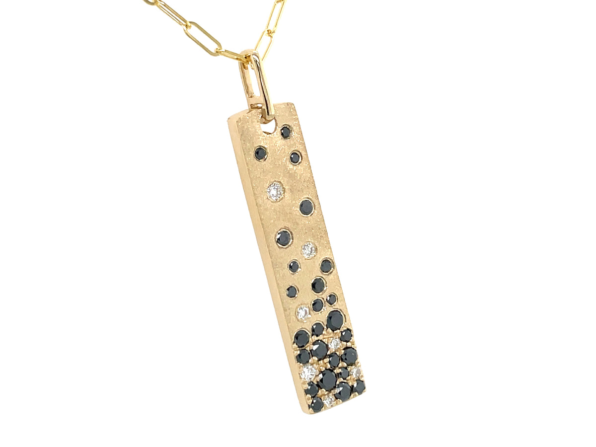 Dilamani Black and White Diamond Bar Necklace