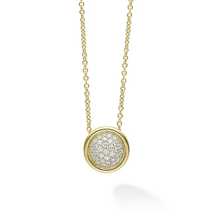 LAGOS 18K Gold Diamond Circle Pendant Necklace