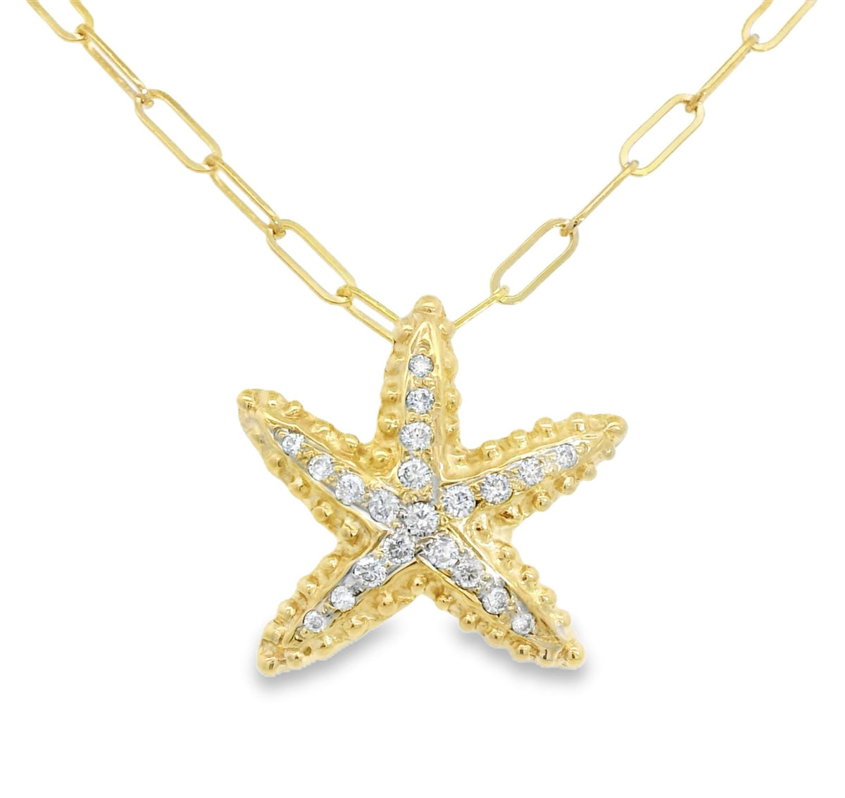 Raymond Mazza Diamond Starfish Necklace