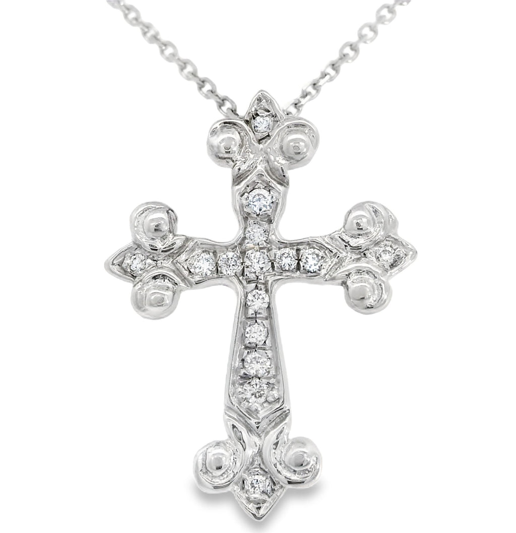 Raymond Mazza Fluted Diamond Cross, view 2
