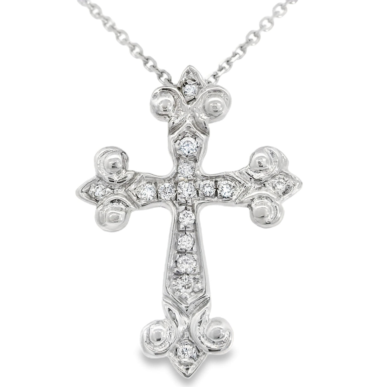 Raymond Mazza Fluted Diamond Cross, view 2