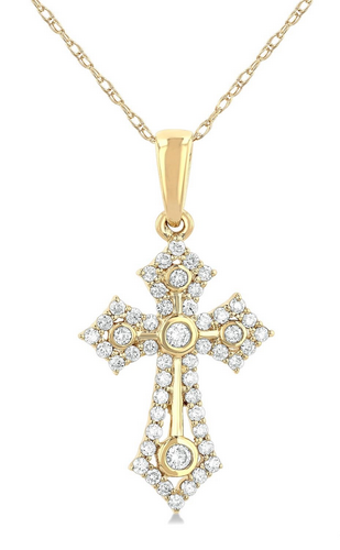 Diamond Fluted Cross Pendant
