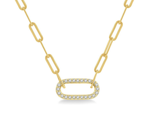 Diamond Paperclip Pendant
