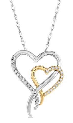 Diamond Interlocking Heart Pendant