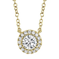 Shy Creations Round Diamond Halo Pendant