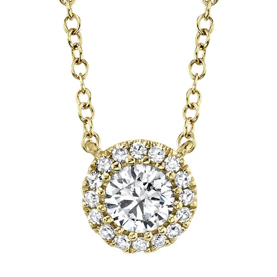Shy Creations Round Diamond Halo Pendant