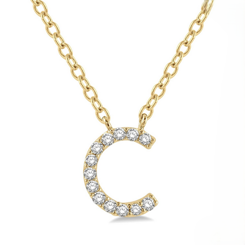 Ashi Diamond Block 'C' Initial Diamond Pendant