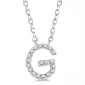 Block 'G' Initial Diamond Pendant