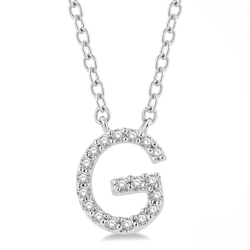 Block 'G' Initial Diamond Pendant