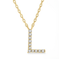 Ashi Diamond Block 'L' Initial Diamond Pendant