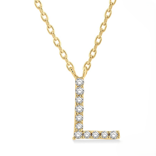 Ashi Diamond Block 'L' Initial Diamond Pendant