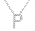 Ashi Diamond Block 'P' Initial Diamond Pendant