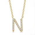 Ashi Diamond Block 'N' Initial Diamond Pendant