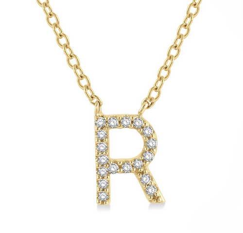 Ashi Diamond Block 'R' Initial Diamond Pendant