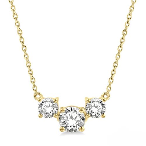 Ashi Diamond Round Shape Past Present & Future Diamond Necklace
