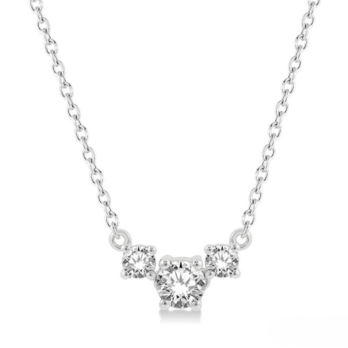 Ashi Diamond Round Shape Past Present & Future Diamond Necklace