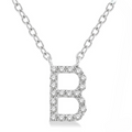 Ashi Diamond Block 'B' Initial Diamond Pendant
