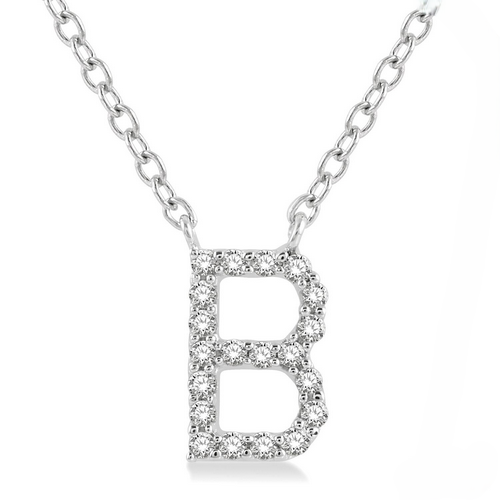 Block 'B' Initial Diamond Pendant