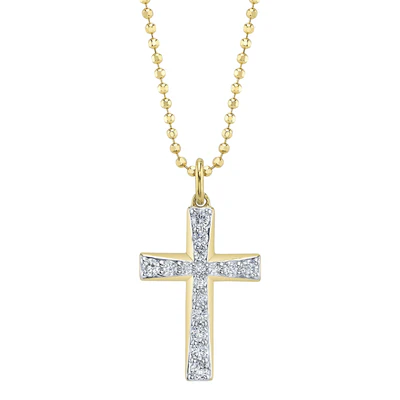Shy Creations Diamond Cross with Faceted Bead Chain