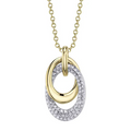 Shy Creations Diamond Pave Oval Necklace