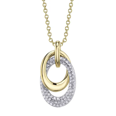Shy Creations Diamond Pave Oval Necklace