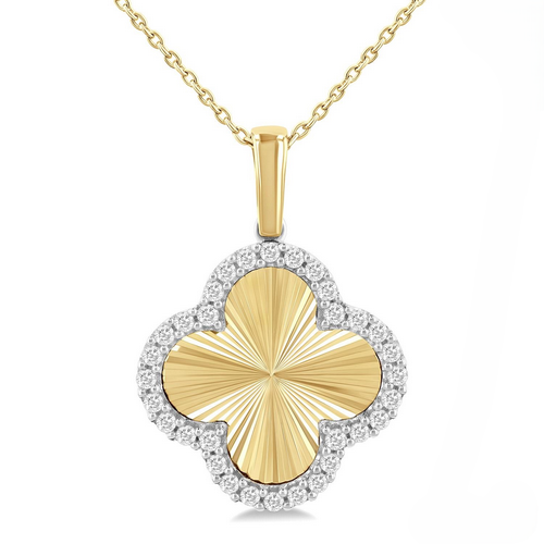 Clover Fluted Diamond Fashion Pendant