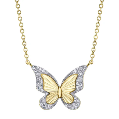 Shy Creations Diamond Butterfly Necklace