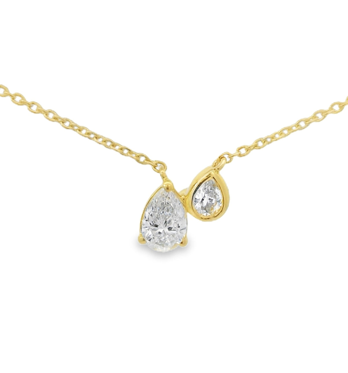 Gemma Couture Two Stone Pear Diamond Pendant