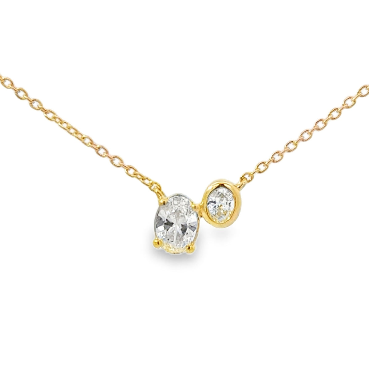 Gemma Couture Two Stone Oval Diamond Pendant