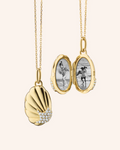 Monica Rich Kosann Gold Shell Locket with Diamond Starfish
