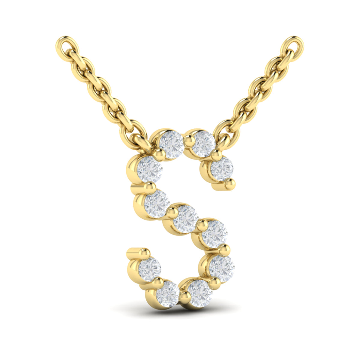 Vlora Jewels Diamond Alphabet Pendant Necklace, S, view 2