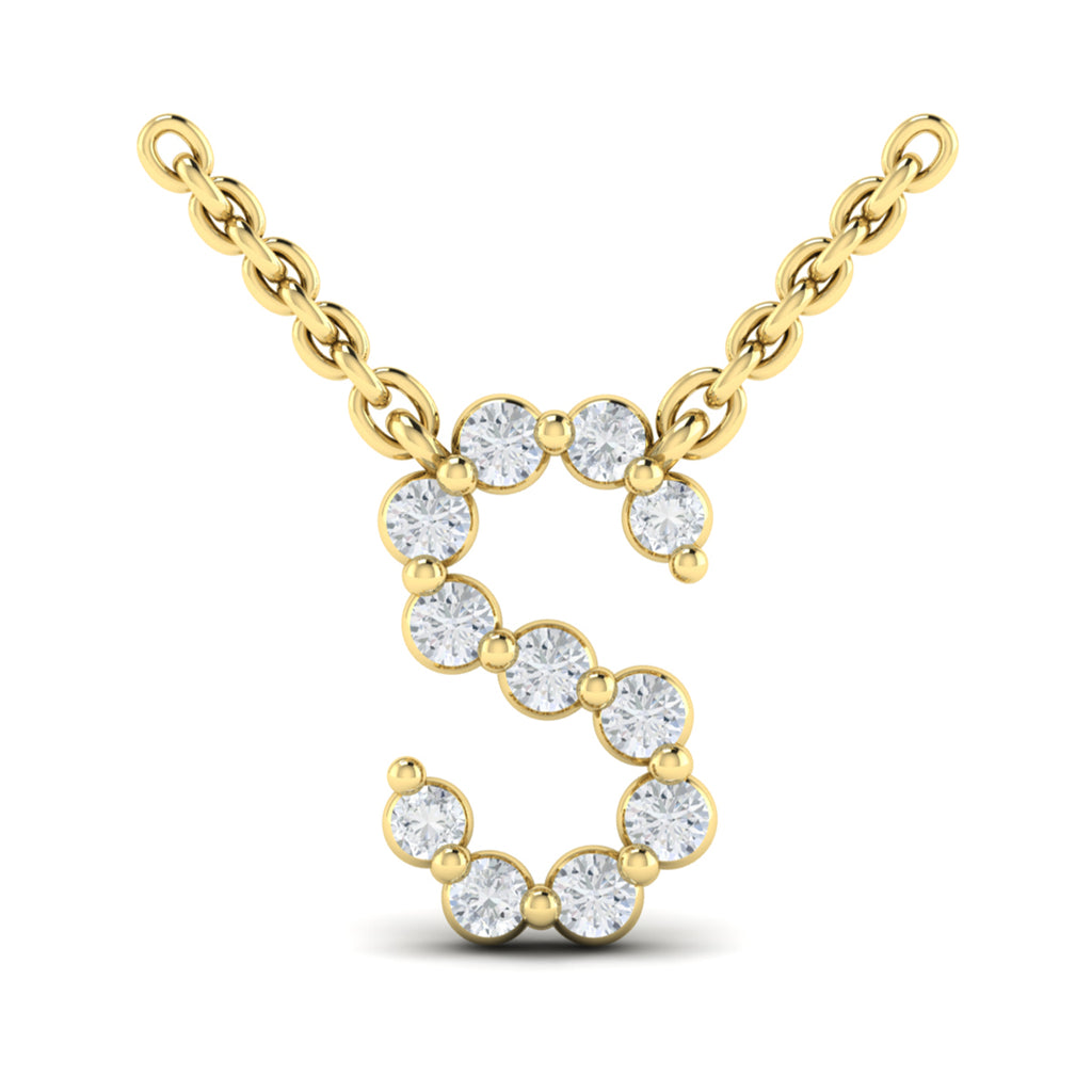 Vlora Jewels Diamond Alphabet Pendant Necklace, S