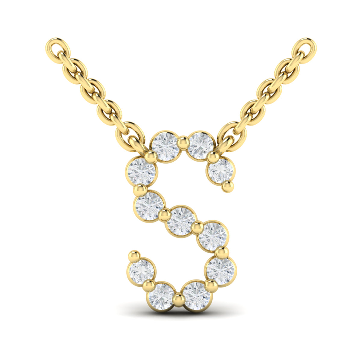 Vlora Jewels Diamond Alphabet Pendant Necklace, S