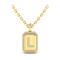 Vlora Jewels Diamond Medallion Alphabet Pendant Link Necklace, L