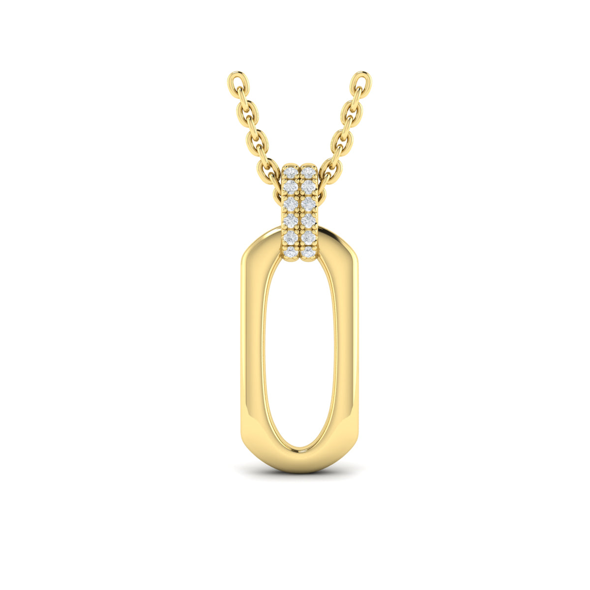 Vlora Jewels Diamond Accent North South Open Oval Pendant with Link Necklace, view 2