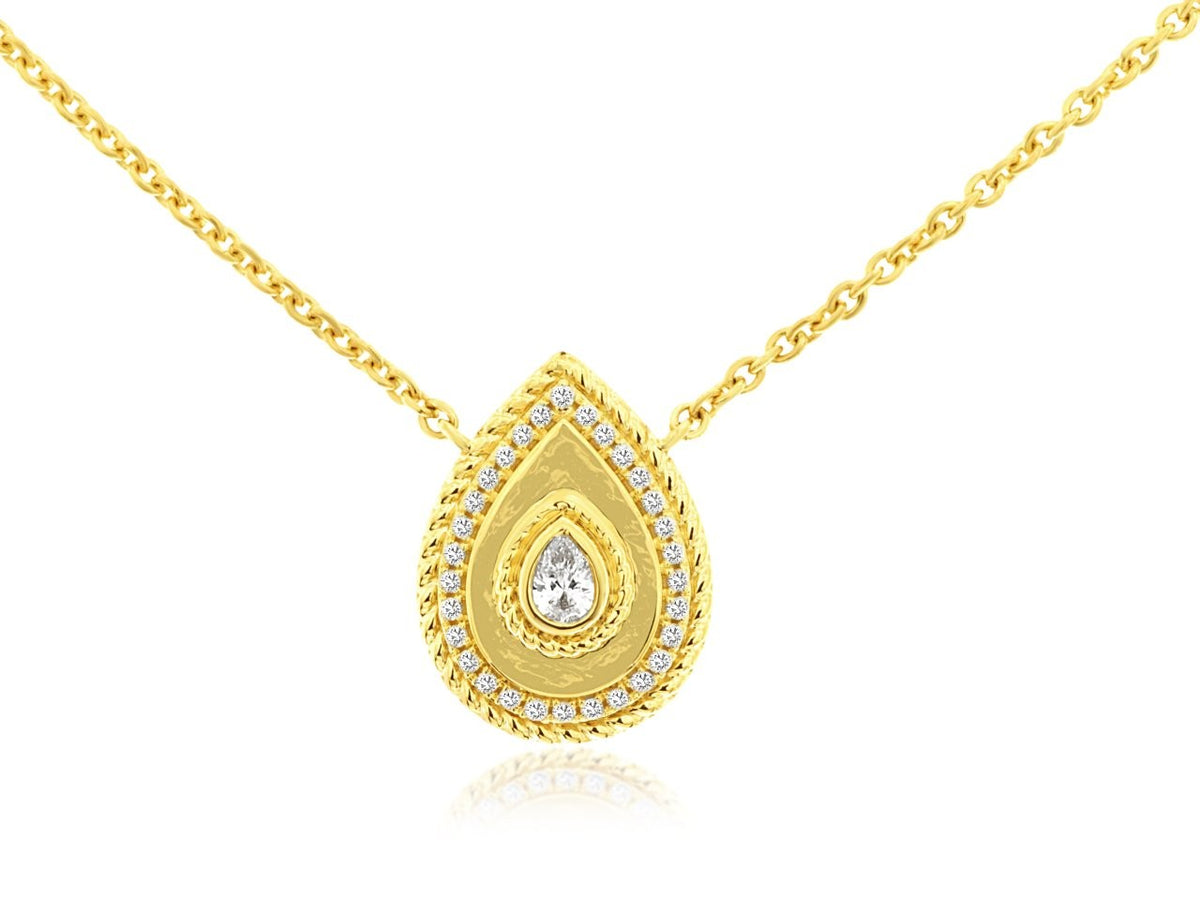 Royal Jewelry Manufacturing Diamond Fashion Pear Pendant