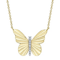 Shy Creations Diamond Ribbed Butterfly Pendant