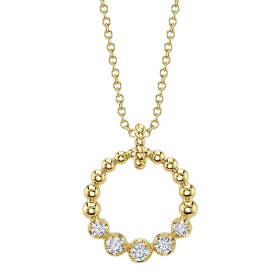 Shy Creations Diamond Circle Crown Setting Pendant