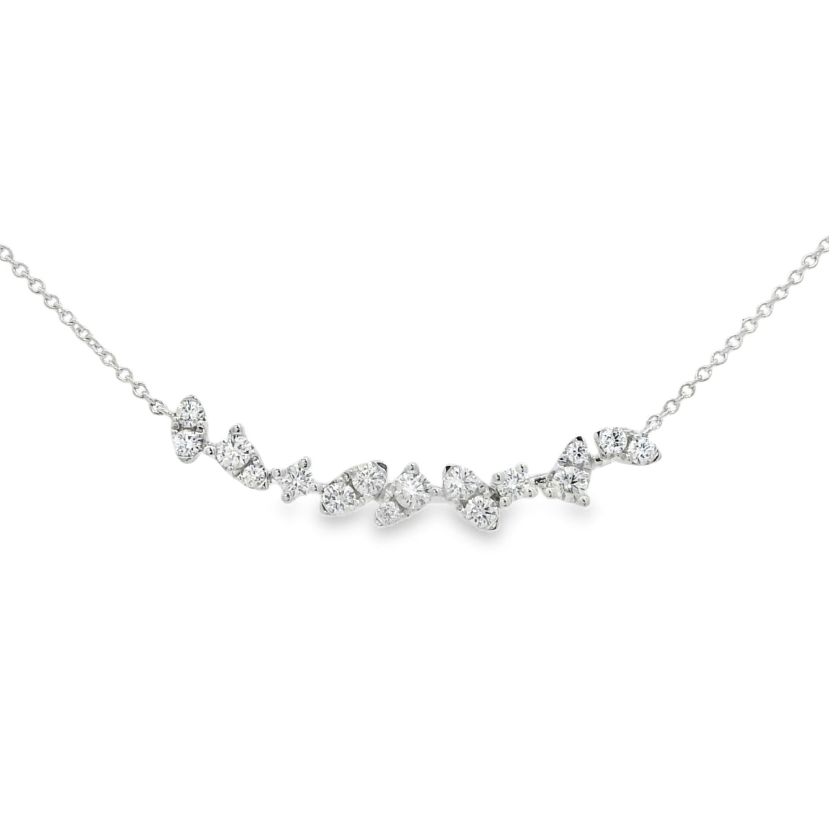 Arya's Collection Diamond Zig Zag Bar Necklace