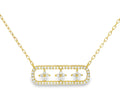 Arya's Collection Diamond Framed Three Star Necklace