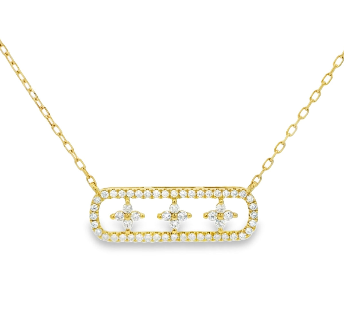 Arya's Collection Diamond Framed Three Star Necklace