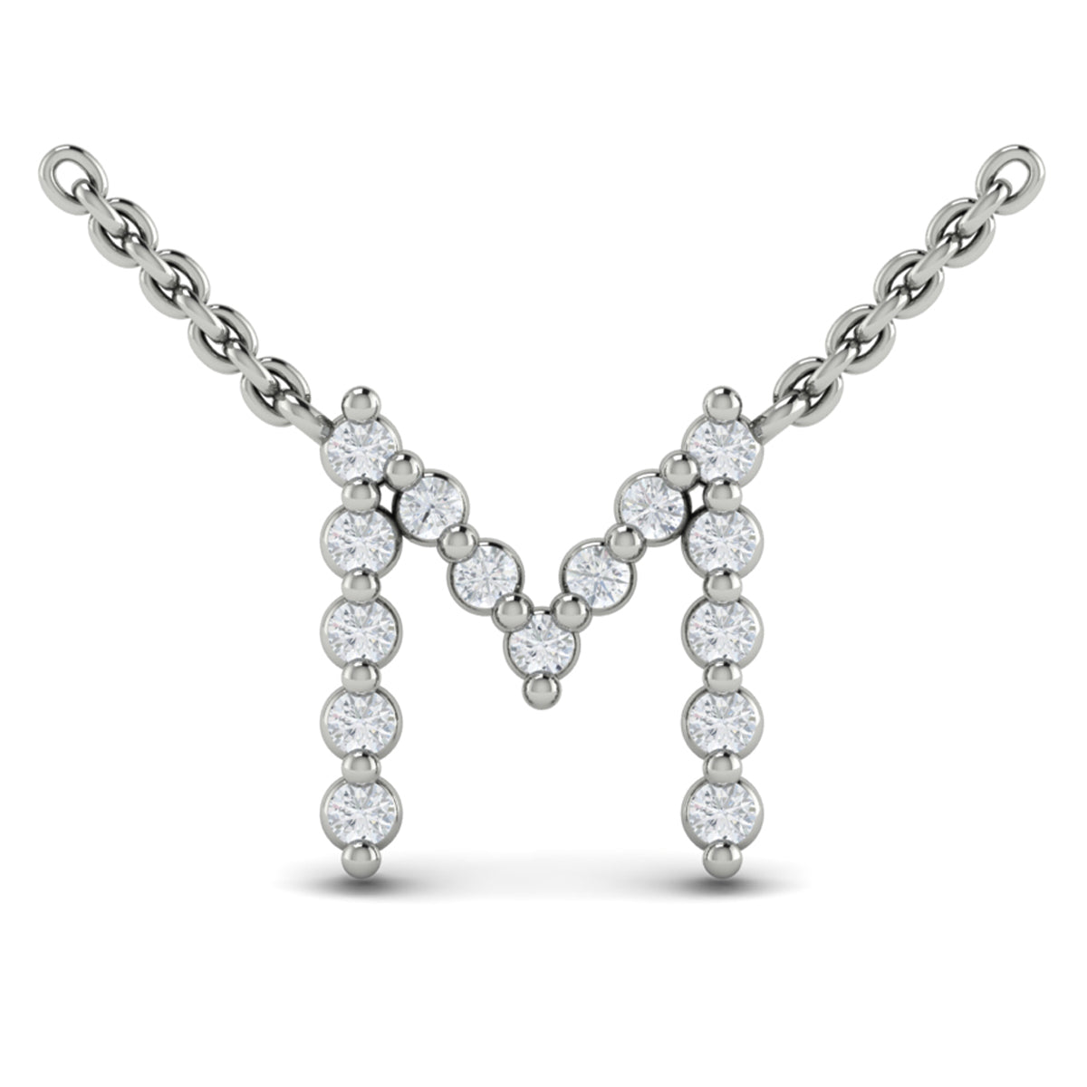 Vlora Jewels Diamond Alphabet Pendant Necklace, M, view 2